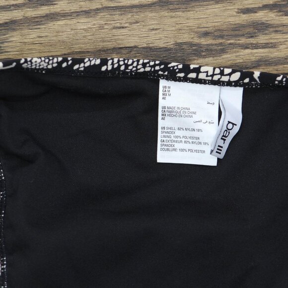 NWT Bar III Printed Side-Tab Hipster Bikini Bottom MBPM25501 Black Multi M - Picture 6 of 6